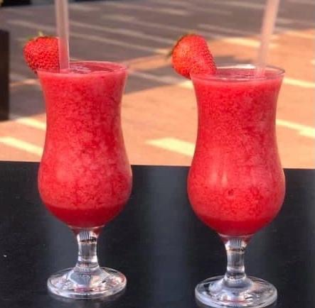Two strawberry daiquiris